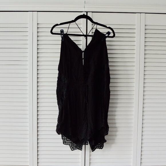 IRO Romper Size 40 Black Eyelet Embroidered Florya Romper | Size 40 - Picture 2 of 9